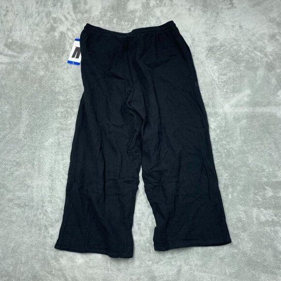 Jessica Simpson Womens Black Wide-Leg Cotton Pants Drawstring Waist L d0522 - Picture 7 of 8